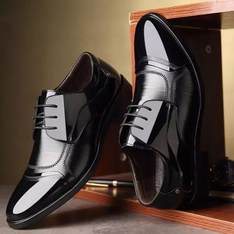 Mocassin Zones Me-Chaussures en cuir à lacets pour hommes, Oxford, Robe formelle, Bureau, Mariage, Luxe, Nouveau
