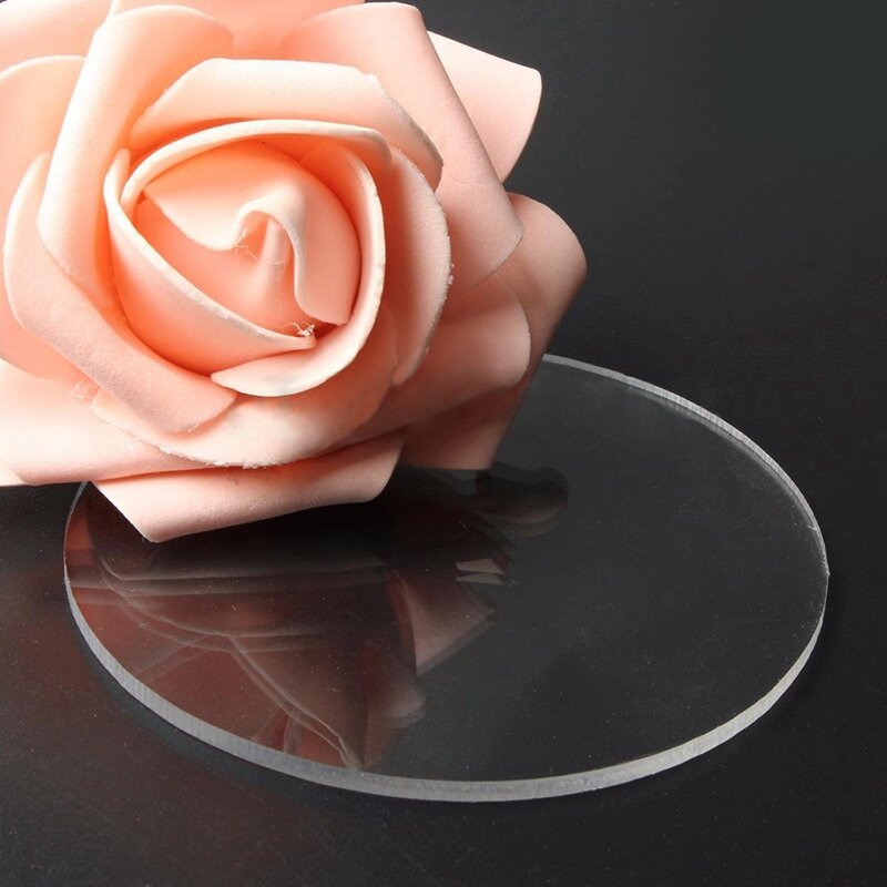 2 pces transparente 3mm espelho grosso acrílico redondo disco, 70mm & 60mm