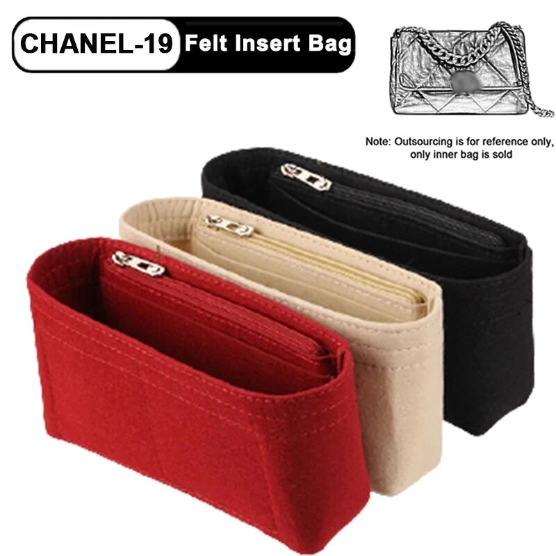 Für Chanel19 Klappe Handtasche Filz Tuch Legen Bag Organizer Make-Up Handtasche Organizer Reise Innere Geldbörse Kosmetik Taschen
