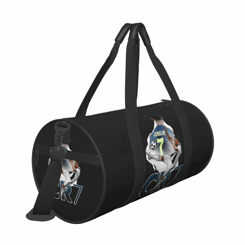 Tas traveling pasangan CR7 tas Gym sepak bola besar, tas tangan pola luar ruangan, tas olahraga koper lucu