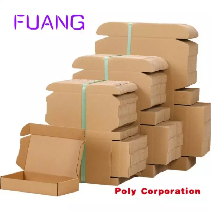Custom  Eco Friendly Durable Natural Custom Logo Pack Folding Shipping Mailing Kraft Paper Carton Boxpacking box for small busin