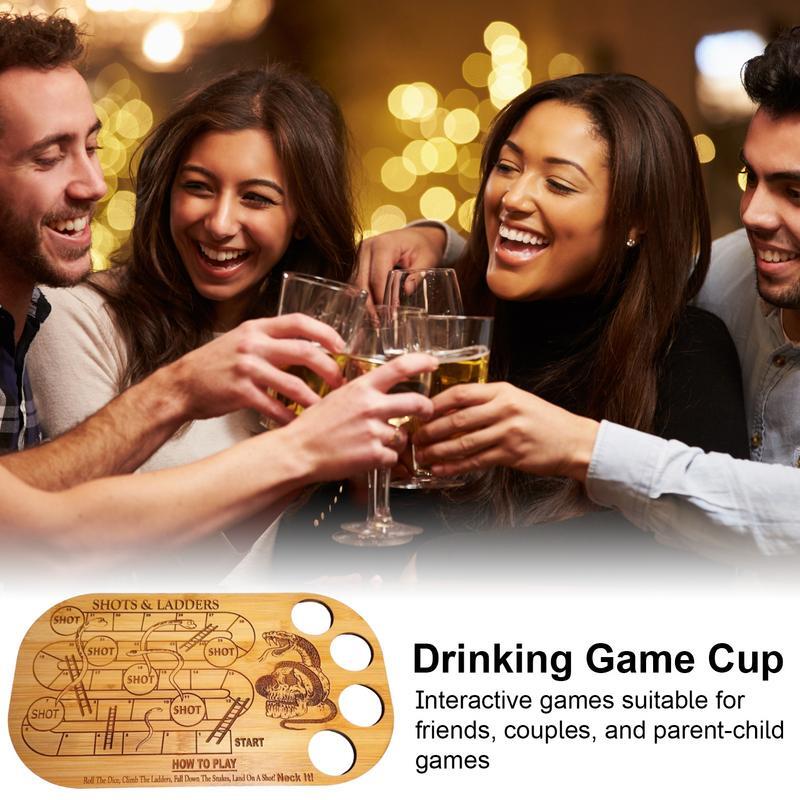 Wine Cup Chess Wooden Chess Wine Cup Game With Wine Board Game Base Interactive Table Drinking Bar Game Bar Hotel Home Party