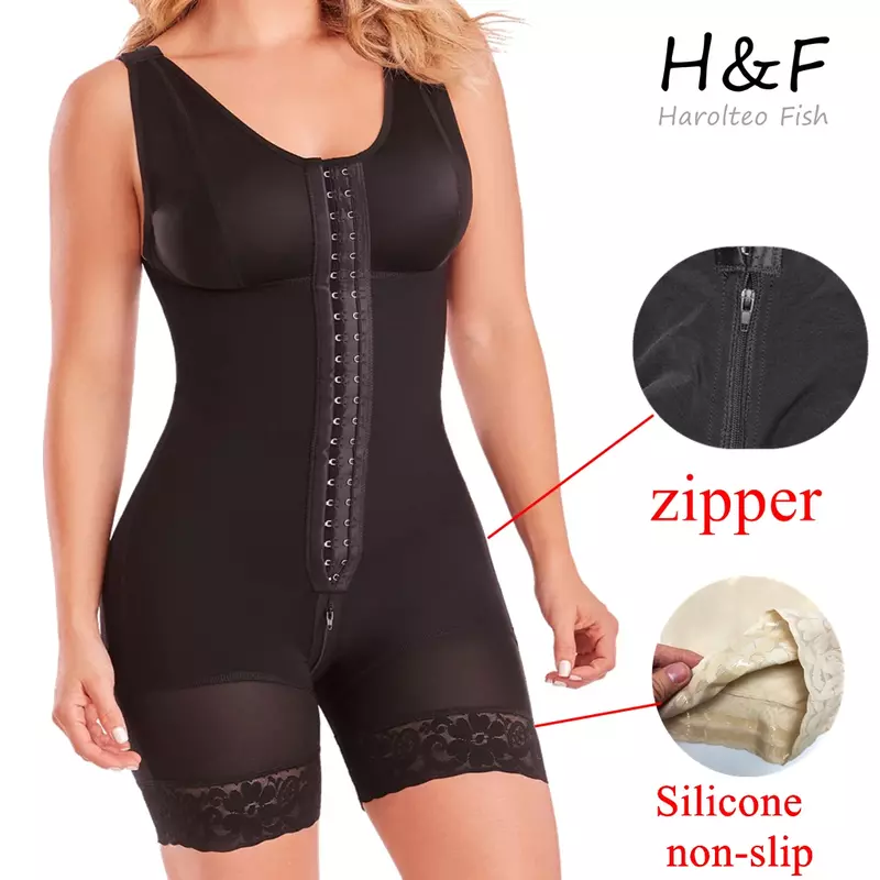 Full Body Shaper High Compression Shapewear Girdle With Brooches Bust For Postpartum Slimming Sheath Belly Fajas Colombianas