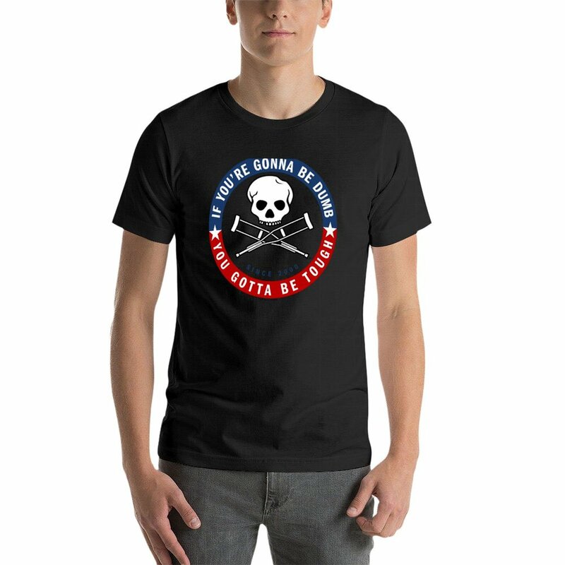 Camiseta con logotipo de Jackass Forever If You're will Be Dumb Be Tough para hombre, tops de talla grande, camisetas