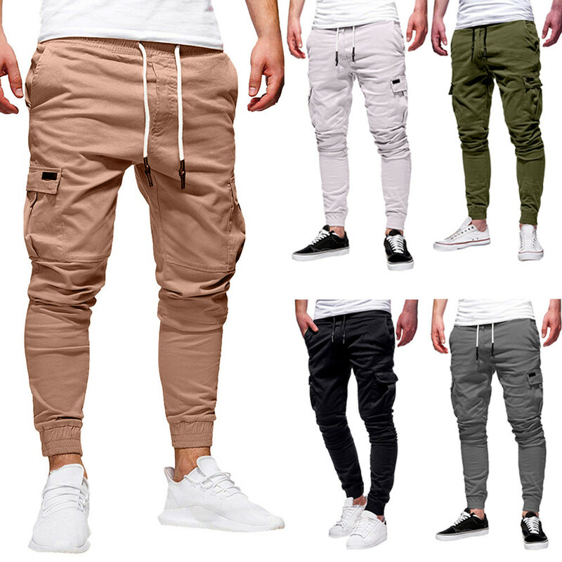Pantalones bombachos de estilo Hip Hop para hombre, pantalón informal, suave, con bolsillo grande, de calidad, a la moda
