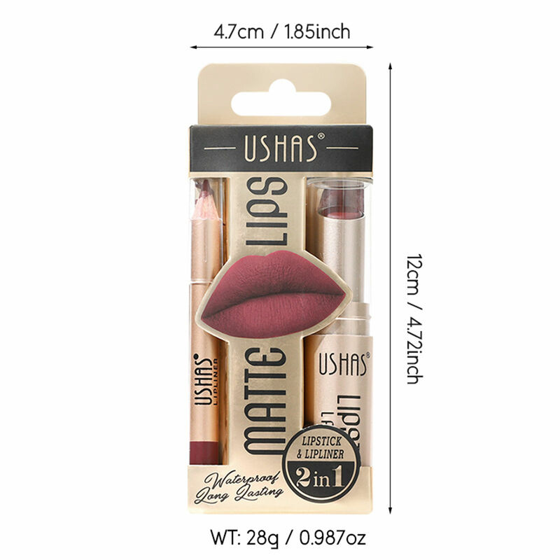 Matte Lip Gloss Waterproof Lip Liner Set Moisturizing Lip Gloss Lip Liner Contour Makeup for Daily Life Everyday Use