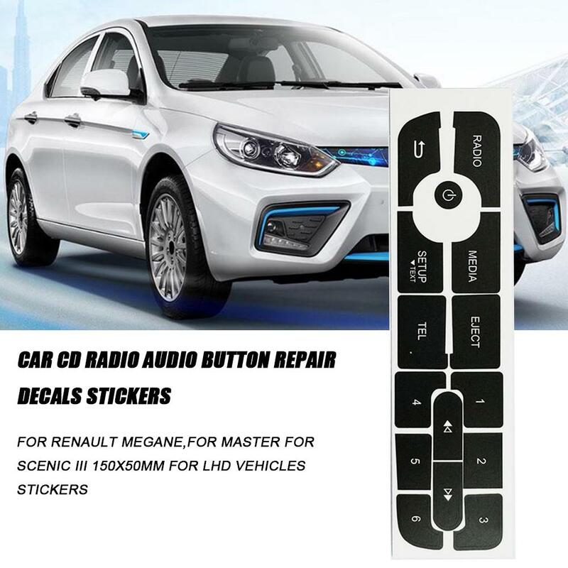 Calcomanías de reparación de botones de Audio de Radio de Cd de coche, para Renault Megane pegatina, Master, Scenic 3, 150x50mm, vehículos Lhd, Sticke E6h6