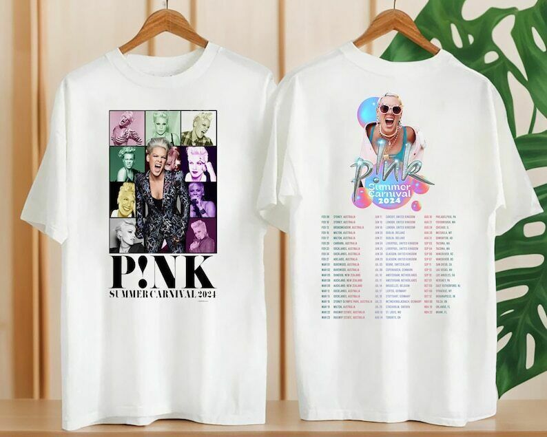 Pink Summer Carnival 2024 Shirt, P!NK Pink On Tour Graphic T-Shirt