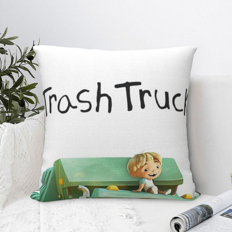 Квадратная наволочка с рисунком из мультфильма «ханк и мусорный грузовик» (2), наволочка, подушка из полиэстера, декоративная комфортная наволочка для дома, спальни