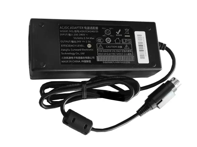Power Adapter, AD65CM240150, 24V 1.5A, 4-Pin Din, IEC C14