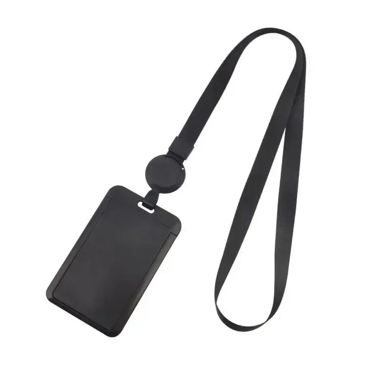 Black Plastic Slide Chest Pocket Clip ID Tag Name Identity Badge Holder Reel Working Permit Case Staff Employee Pass Work Card