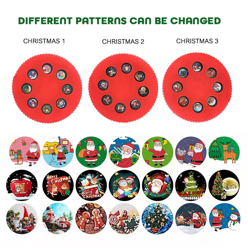 크리스마스 프로젝션 손전등 24 패턴 산타 클로스 눈사람, 크리스마스 선물 토치 램프 크리스마스 나비 다드 장식 어린이 장난감