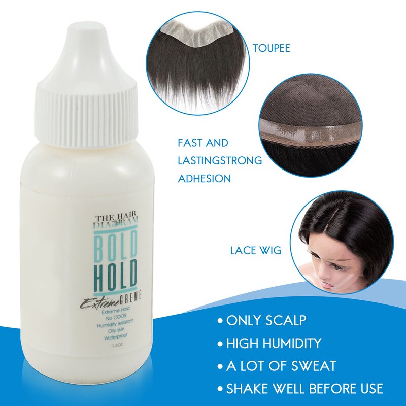 Lace Wig Cap Toupee Adhesive Glue Hair Replacement Adhesive Extra Moisture Control Lasting Wig Glue for Wigs 38ML