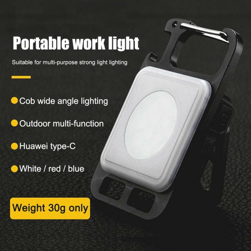 1 ~ 10 pz torcia Mini lavoro LED luce ricaricabile lampada tasca COB portachiavi torcia portatile campeggio all'aperto piccola luce