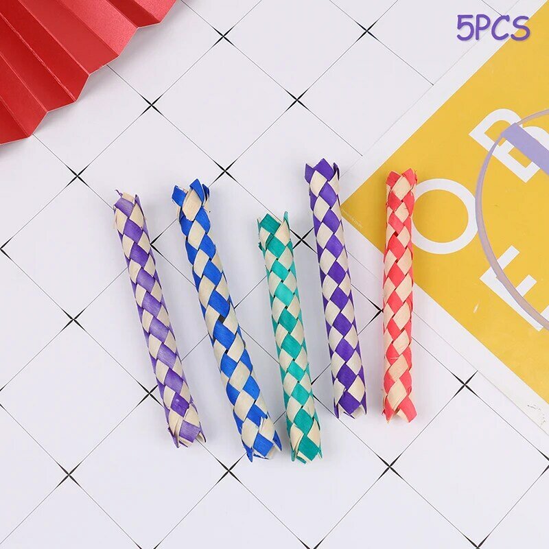 5PCS Creativity DIY Finger Traps Classic Natural Chinese Bamboo Fingers Trap Replacement Popits Pop Tube Fidget Toys