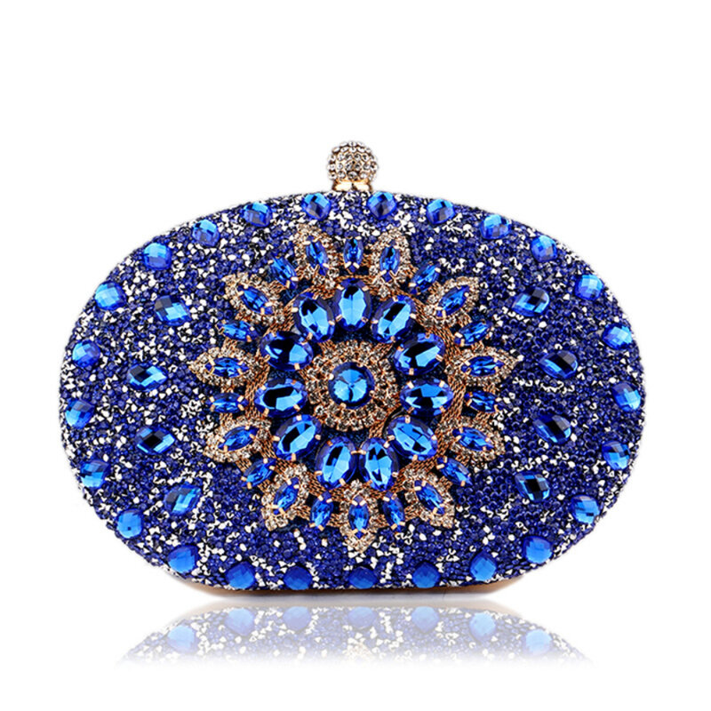 Gorgeous Diamond Woman Clutch Evening Bag Wedding Crystal Sling Package Bridal Handbags Cell Phone Pocket for Party Purse