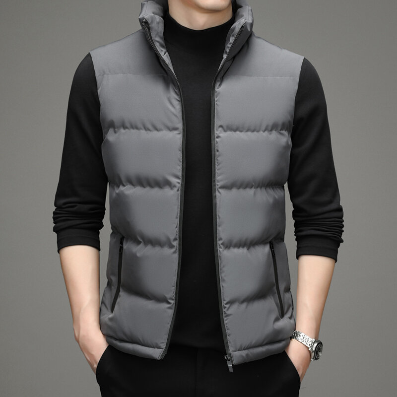 2023 giubbotto da uomo autunno inverno caldo giacca senza maniche Casual colletto alla coreana gilet Trend gilet sportivo da uomo di alta qualità