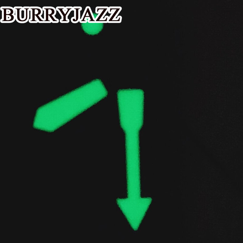 Burry jazz nh35 nh36 nh38 7 s26 7 s36 4 r35 4 r36 Uhrzeiger schwarz blau weiß orange grün rote Zeiger grün leuchtend