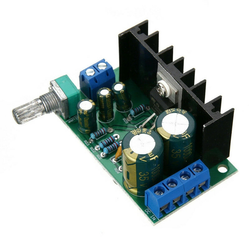 TDA2050 modul papan Amplifier daya Audio Mono DC/AC 12-24v 10-100W 1-Channel -2A kontrol volume papan Speaker suara Audio