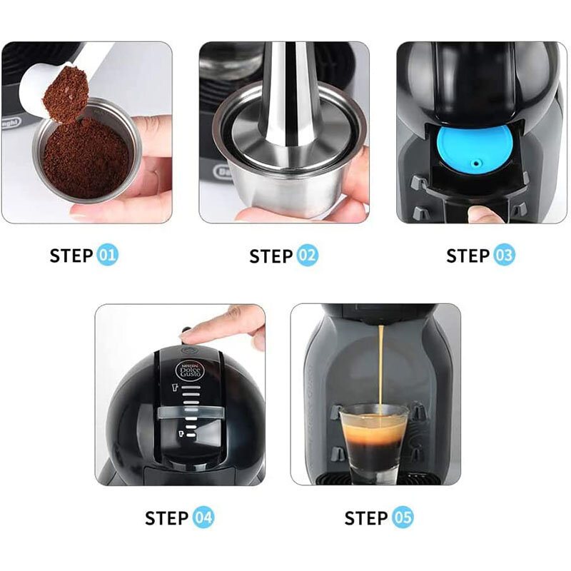 Cápsulas de café recargables para Dolce Gusto, de acero inoxidable con modelos Nescafé Dolce Gusto, no aptas para Nespresso