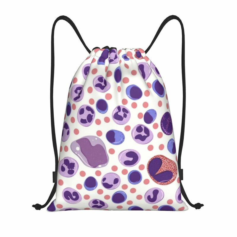 Science Chemistry Cell WBC Drawstring Backpack Women Sport Gym Sackpack Foldable Chemical Biology Laboratory Training Bag Sack