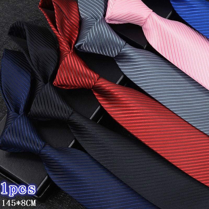 10-kolorowy krawat męski w jednolitym kolorze w paski Kwiatowe krawaty Ślub Impreza Codzienne ubrania Krawat