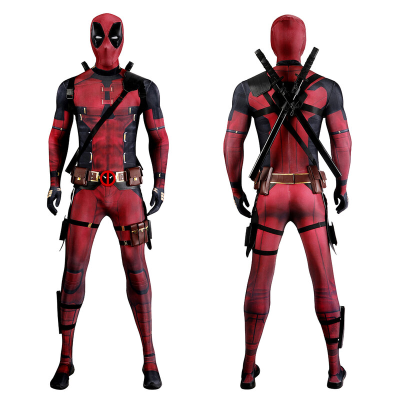 DP3 Super-herói Soldado Vermelho Cosplay Costume, Wade Wilson, 3D Print Zentai, Máscara Fit apertado, Alta Qualidade, Carnaval, Dia das Bruxas, Novo