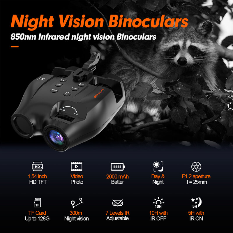 GTMEDIA N4 binocolo per visione notturna a infrarossi Scope 850nm LED a infrarossi con Zoom digitale 5x per pattuglia di gobbi di animali all'aperto