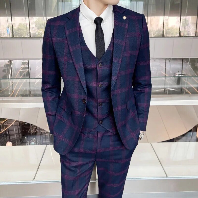 Terno casual versátil para homens, terno de negócios masculino britânico, 2 peças, M6062
