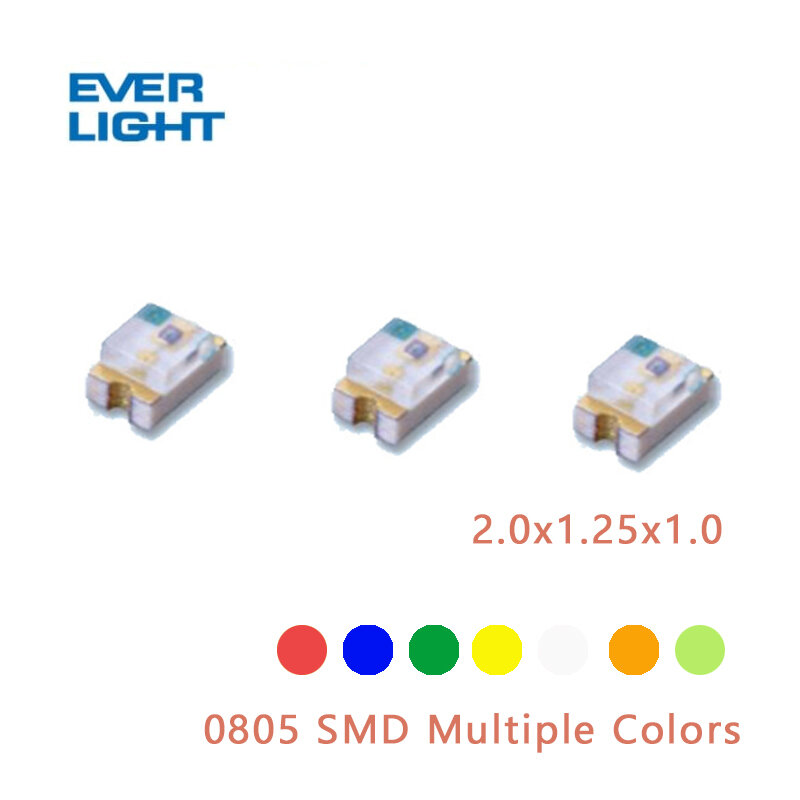 10 buah/lot 17-21SURC/S530-A2/TR8 SMD LED 0805 merah beberapa pilihan warna untuk detail
