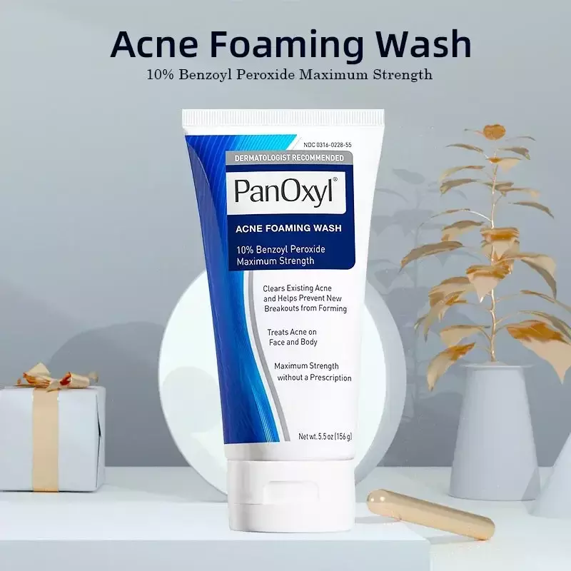 Lavagem espumante facial suave Panoxyl, Peróxido de benzeno, Limpeza profunda, Hidratação, Controle de óleo, Poros encolhíveis, Limpador facial, 4%, 10%
