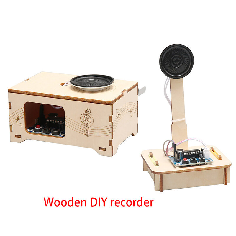 Ensamblaje de grabadora de madera DIY para niños, equipo Experimental de educación científica, juguete de vapor, envío gratis