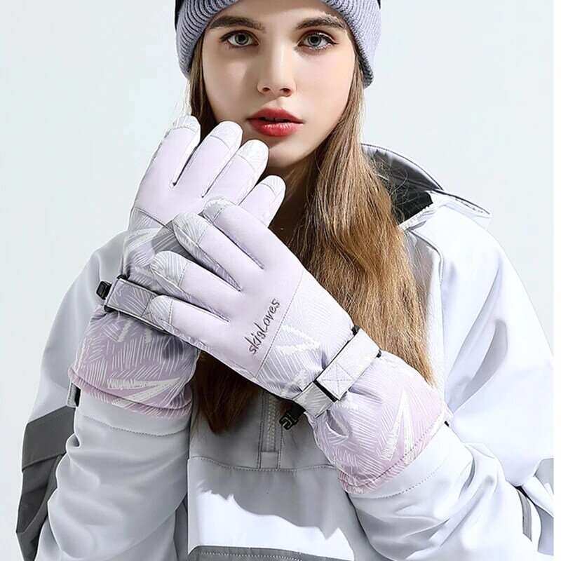 Gants de ski coupe-vent pour femme, écran tactile, garder au chaud, vélo, cyclisme, hiver