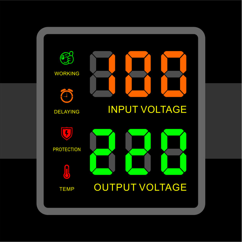 Penstabil voltase TVR-8kva, jenis relay tegangan output 220V tampilan digital transformer semua aluminium