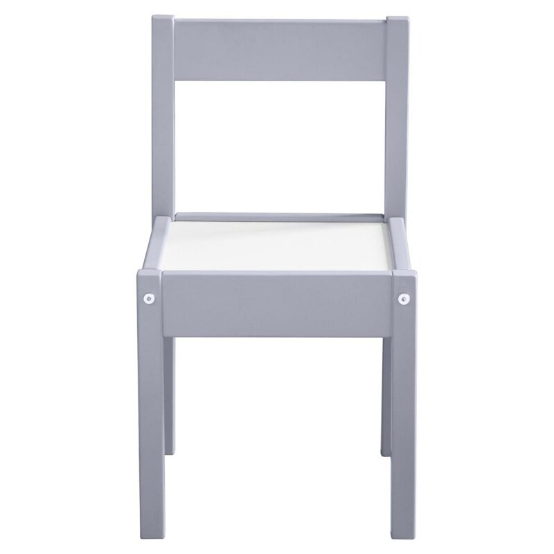 Ensemble table et chaise 3 pièces pour enfants, gris/blanc
