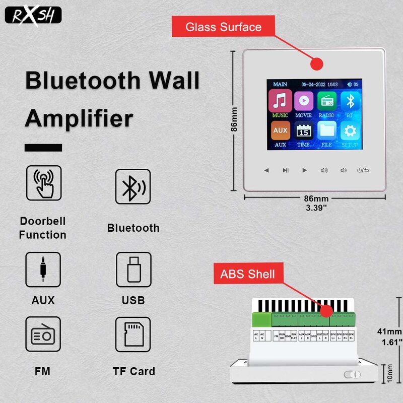 Smart Home Cinema Mini Bluetooth-compatible Wall Amplifier Audio Stereo Bathroom Waterproof Ceiling Speaker Background Music