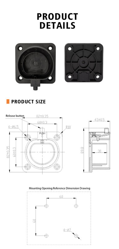 ETEC EV Charger Plug Holder Stand for  Type 2 GB-T Standard Electric Car Charger Wall Mount Bracket Socket