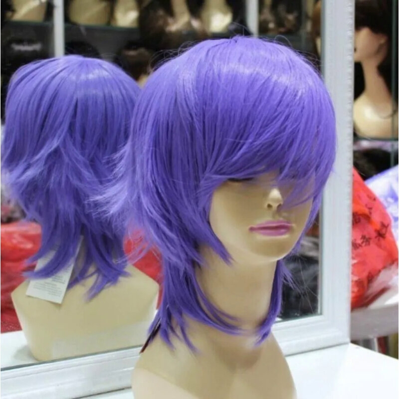 Gril's Short Purple Cosplay Wig, Resistente ao Calor, Party Hair, Axis Powers, Quente, IB, Grátis, Quente, Novo
