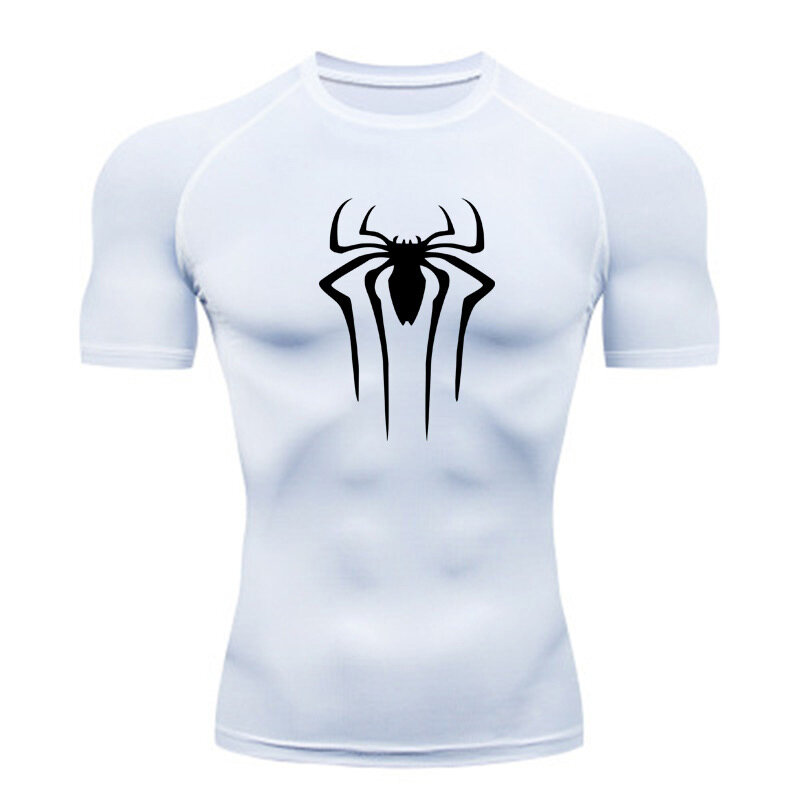 Camiseta de compresión para hombre, ropa deportiva de superhéroe para gimnasio, correr, Rashgard, de secado rápido, de manga corta, nueva