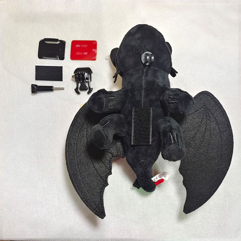 Boneca preta do brinquedo do dragão do voo para o carro, decoração do carro, acessórios interiores, capacete da motocicleta, telhado do carro, ornamentos