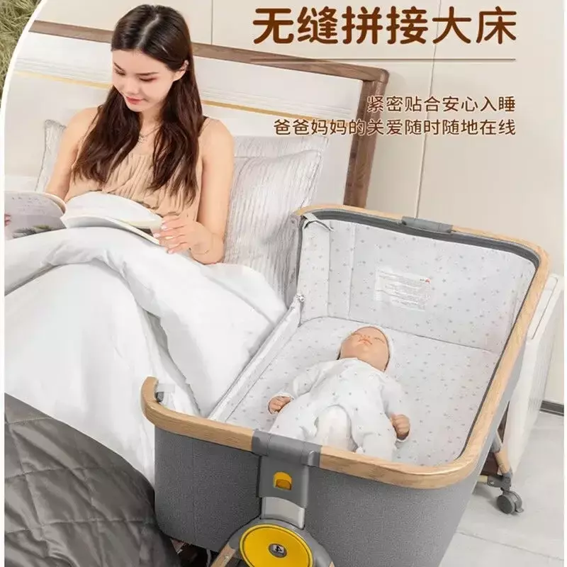 Berço multifuncional para recém-nascido, berço portátil cama, dobrável Bb cama, emenda cama grande