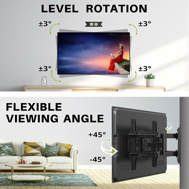 Soporte de pared para TV de alta resistencia USX, montaje para televisores de 32-90 ", hasta 150 libras, con diseño deslizante de 8", soporte de montaje para TV ultragrande
