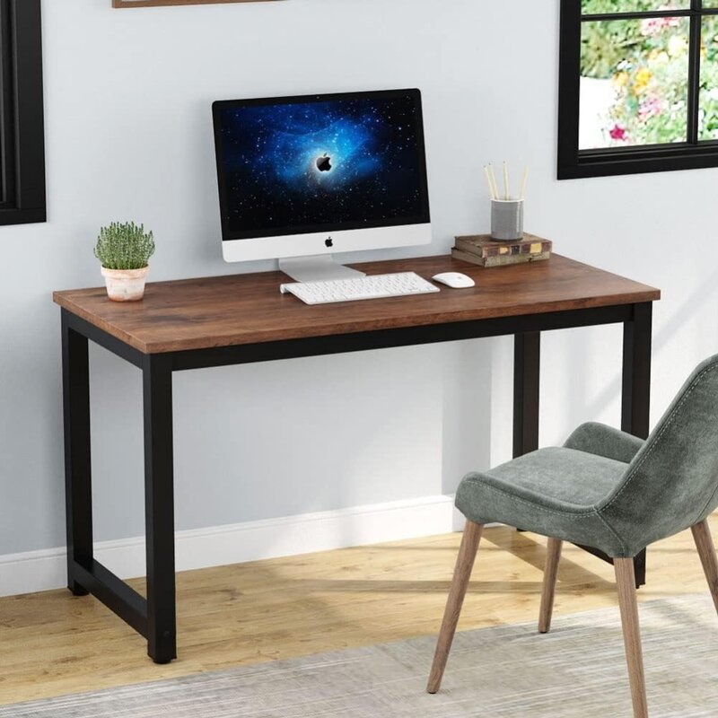 Современный простой компьютерный стол, 47-дюймовый винтажный Офисный Компьютерный стол, Рабочий стол для учебы и письма