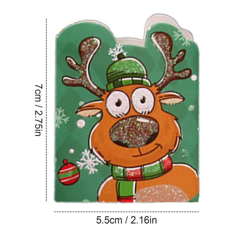 Sobres de tarjetas de Navidad, adornos de árbol de tarjetas de felicitación de deseos navideños, Mini tarjetas de etiqueta de regalo para vino, tema de Navidad aleatorio