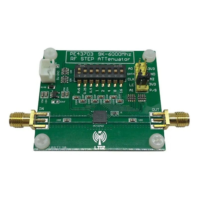 PE43703 모듈, 삽입 손실 2dB, 9K-6GHz, 0.25dB-31.75dB, 녹색 감쇠기 모듈 기능 데모 보드