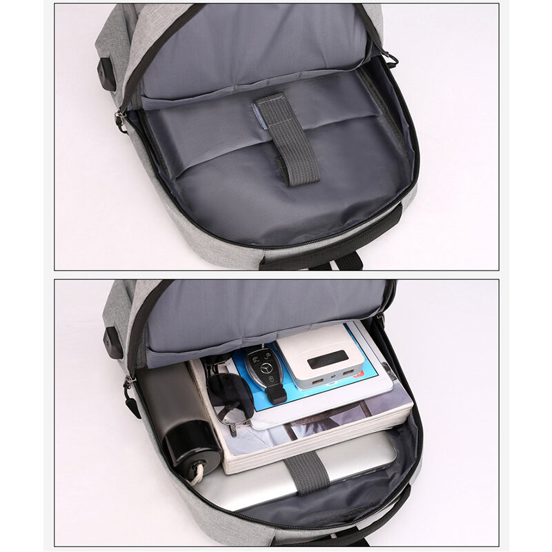 SUUTOOP الرجال USB 15 بوصة محمول حقيبة ظهر مدرسية دفتر حقيبة الظهر المراهقين السفر الترفيه المدرسية حزمة للذكور