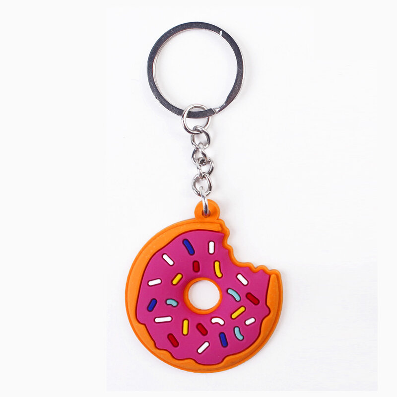 Criativo Sweet Donut Keychain para Crianças, Pingente de Comida, Chaveiros para Bolsas, Acessórios para Enfeites, Presentes de Natal e Ano Novo