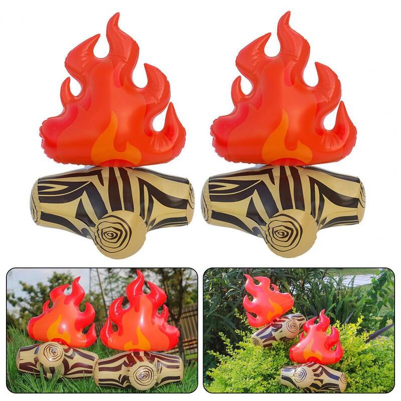 2 sztuki nadmuchiwane fałszywe rekwizyty na ognisko dekoracja sceny kempingowej nadmuchiwane ognisko drewno opałowe ozdoba ognisko zabawkowy Model