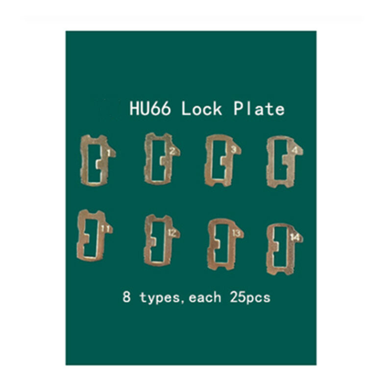 Oblea de bloqueo HU66, bloqueo de coche para vw, placa de lengüeta de bloqueo, Kit de reparación de bloqueo de 25 piezas cada uno, NO1.2.3.4, 11,12.13, 14
