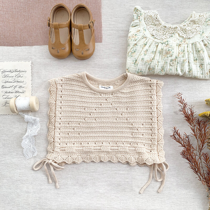 Gilet tricoté en coton pour bébés filles de 1 à 6 ans